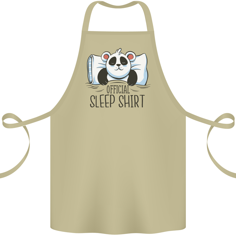 Panda Bear Funny Sleep Sleeping Nightwear Cotton Apron 100% Organic Khaki