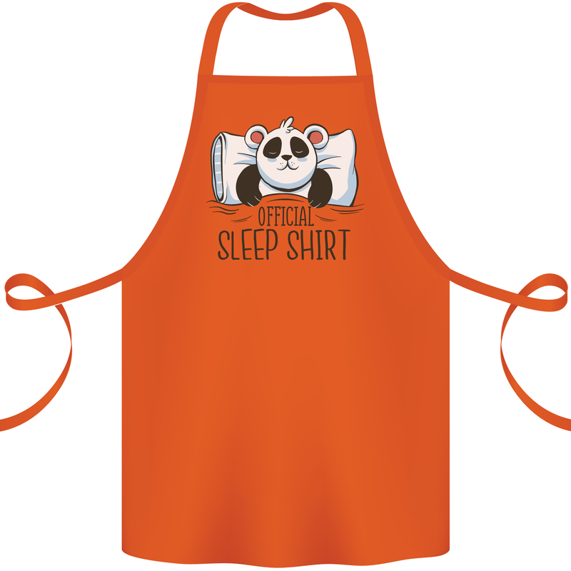 Panda Bear Funny Sleep Sleeping Nightwear Cotton Apron 100% Organic Orange