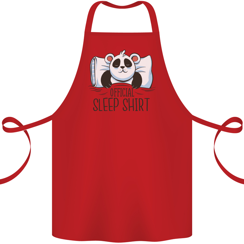 Panda Bear Funny Sleep Sleeping Nightwear Cotton Apron 100% Organic Red