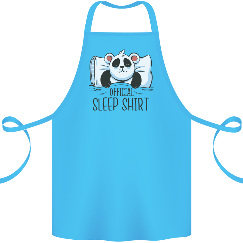 Panda Bear Funny Sleep Sleeping Nightwear Cotton Apron 100% Organic Turquoise