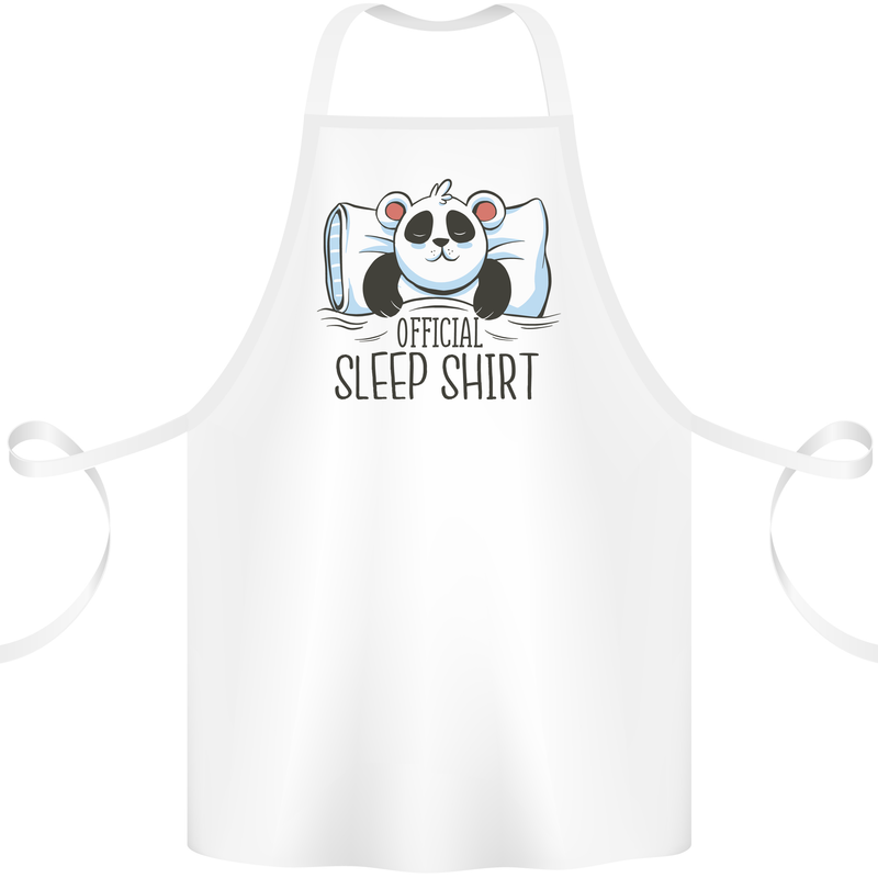 Panda Bear Funny Sleep Sleeping Nightwear Cotton Apron 100% Organic White