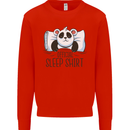 Panda Bear Funny Sleep Sleeping Nightwear Kids Sweatshirt Jumper Bright Red
