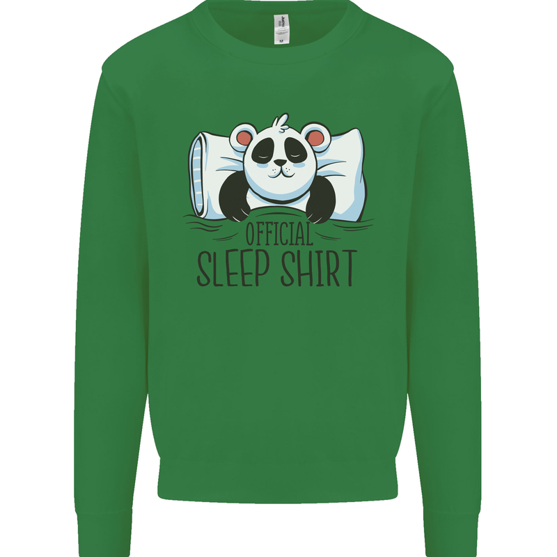 Panda Bear Funny Sleep Sleeping Nightwear Kids Sweatshirt Jumper Irish Green