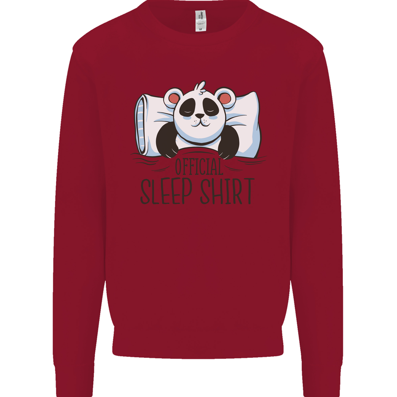 Panda Bear Funny Sleep Sleeping Nightwear Kids Sweatshirt Jumper Red
