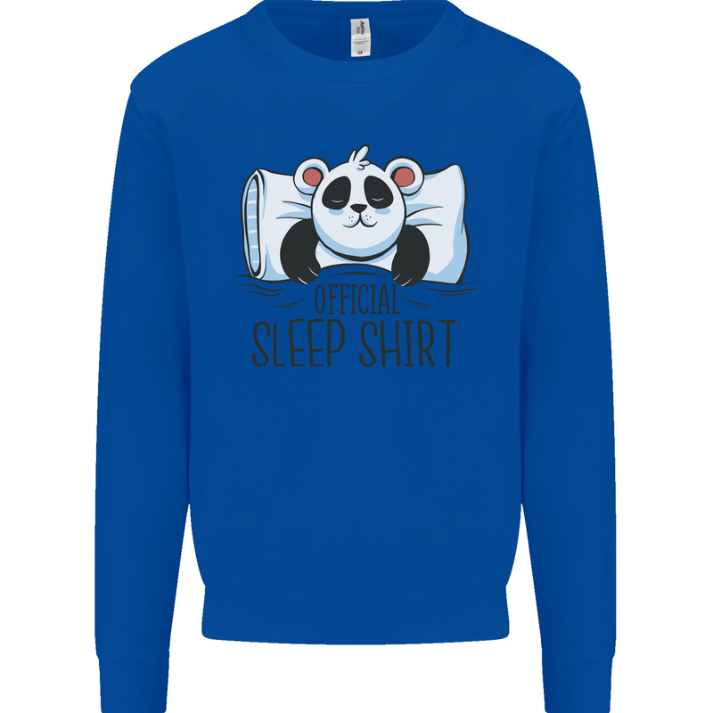 Panda Bear Funny Sleep Sleeping Nightwear Kids Sweatshirt Jumper Royal Blue