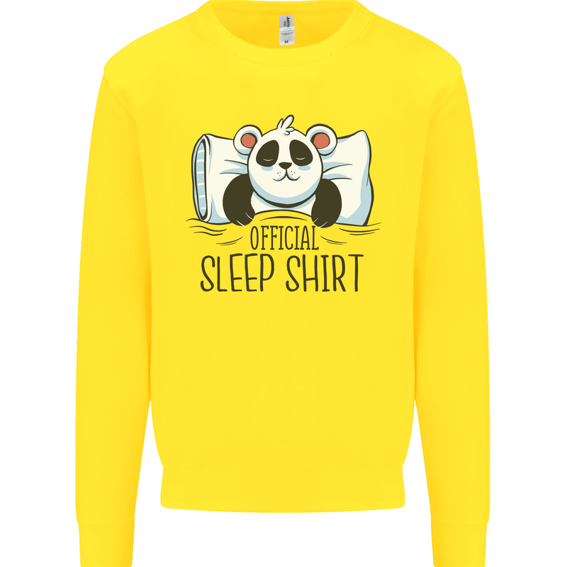 Panda Bear Funny Sleep Sleeping Nightwear Kids Sweatshirt Jumper Yellow