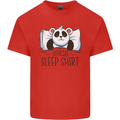 Panda Bear Funny Sleep Sleeping Nightwear Kids T-Shirt Childrens Red