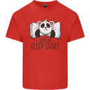 Panda Bear Funny Sleep Sleeping Nightwear Kids T-Shirt Childrens Red