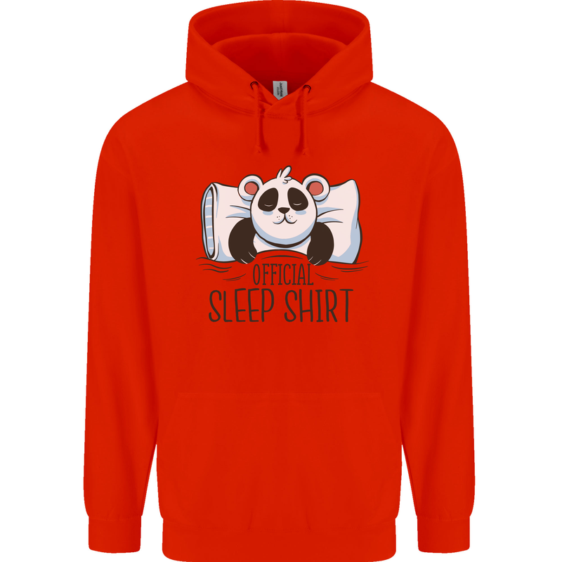 Panda Bear Funny Sleep Sleeping Nightwear Mens 80% Cotton Hoodie Bright Red