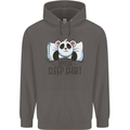 Panda Bear Funny Sleep Sleeping Nightwear Mens 80% Cotton Hoodie Charcoal