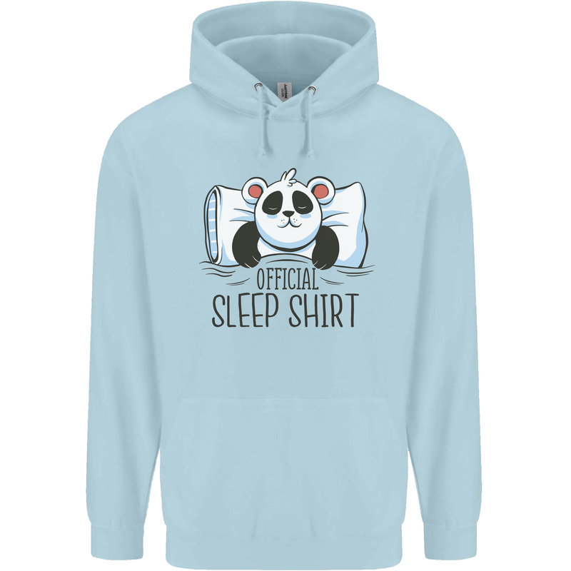 Panda Bear Funny Sleep Sleeping Nightwear Mens 80% Cotton Hoodie Light Blue