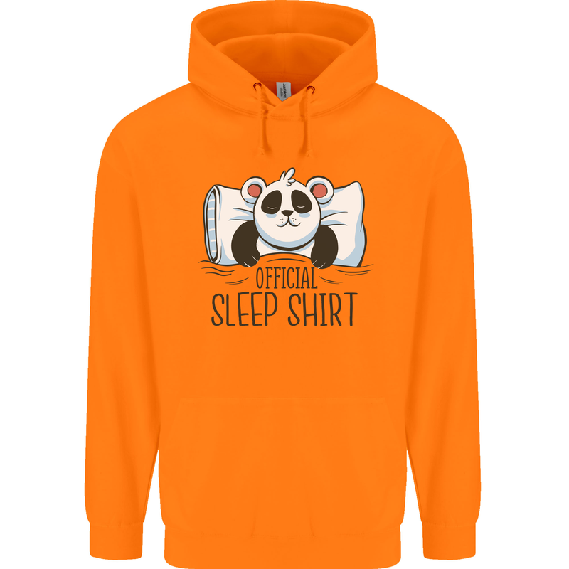 Panda Bear Funny Sleep Sleeping Nightwear Mens 80% Cotton Hoodie Orange