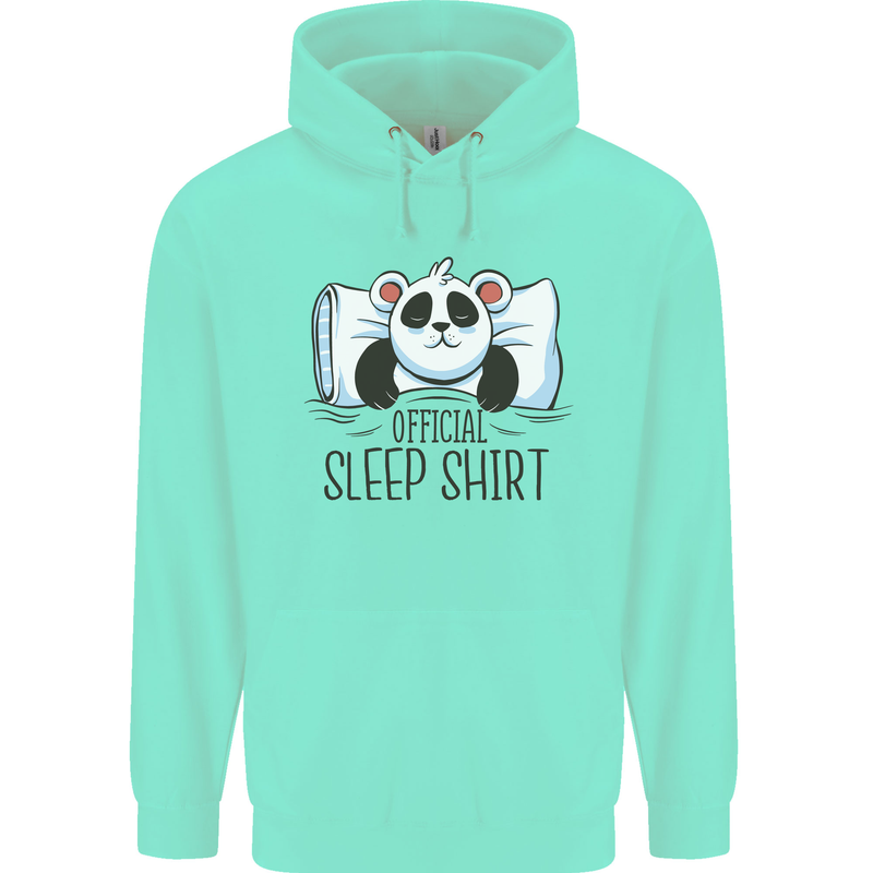 Panda Bear Funny Sleep Sleeping Nightwear Mens 80% Cotton Hoodie Peppermint