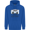 Panda Bear Funny Sleep Sleeping Nightwear Mens 80% Cotton Hoodie Royal Blue
