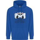 Panda Bear Funny Sleep Sleeping Nightwear Mens 80% Cotton Hoodie Royal Blue