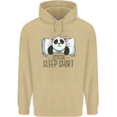 Panda Bear Funny Sleep Sleeping Nightwear Mens 80% Cotton Hoodie Sand