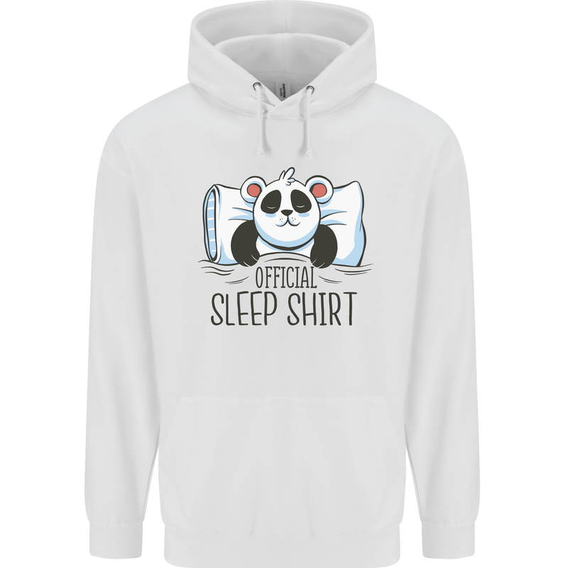 Panda Bear Funny Sleep Sleeping Nightwear Mens 80% Cotton Hoodie White