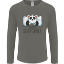 Panda Bear Funny Sleep Sleeping Nightwear Mens Long Sleeve T-Shirt Charcoal