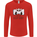 Panda Bear Funny Sleep Sleeping Nightwear Mens Long Sleeve T-Shirt Red