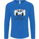 Panda Bear Funny Sleep Sleeping Nightwear Mens Long Sleeve T-Shirt Royal Blue
