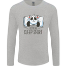 Panda Bear Funny Sleep Sleeping Nightwear Mens Long Sleeve T-Shirt Sports Grey
