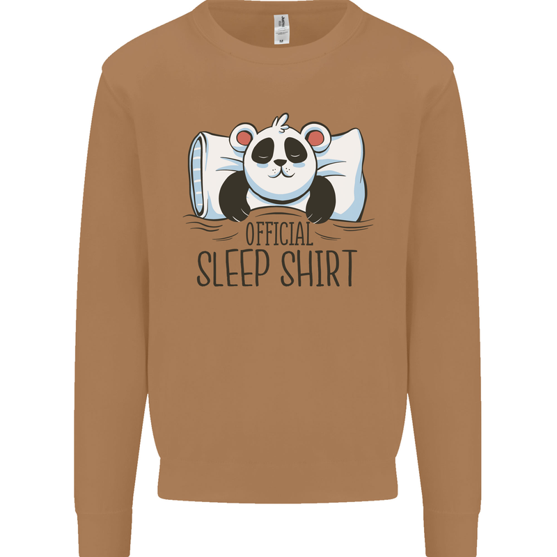 Panda Bear Funny Sleep Sleeping Nightwear Mens Sweatshirt Jumper Caramel Latte