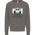 Panda Bear Funny Sleep Sleeping Nightwear Mens Sweatshirt Jumper Charcoal