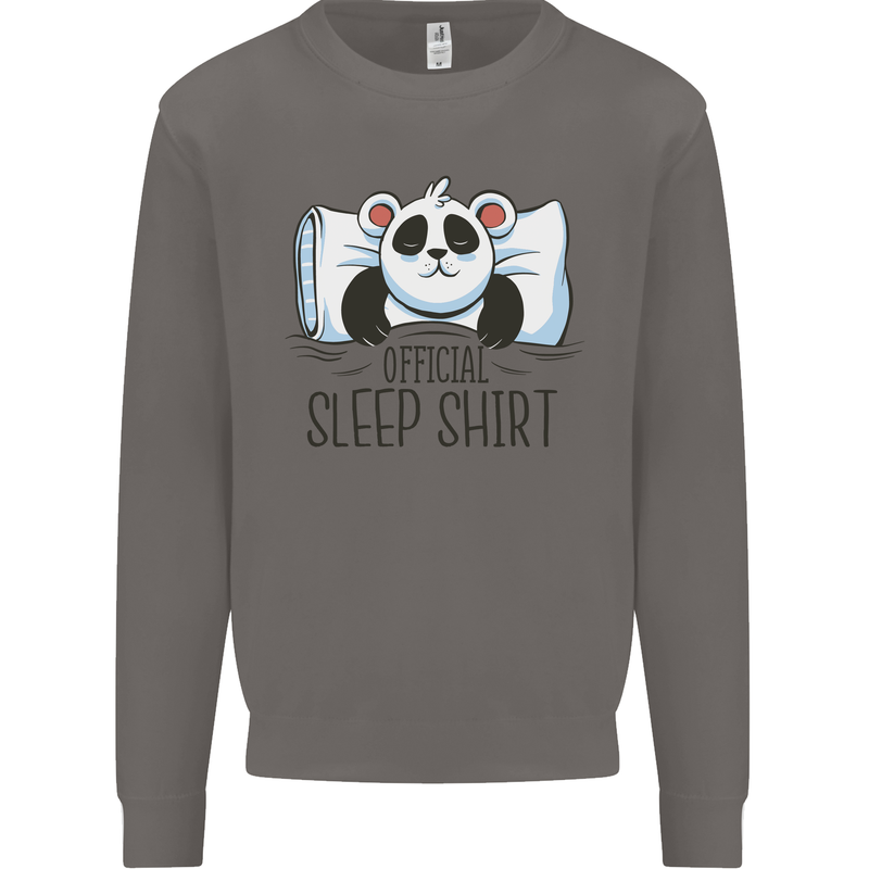 Panda Bear Funny Sleep Sleeping Nightwear Mens Sweatshirt Jumper Charcoal