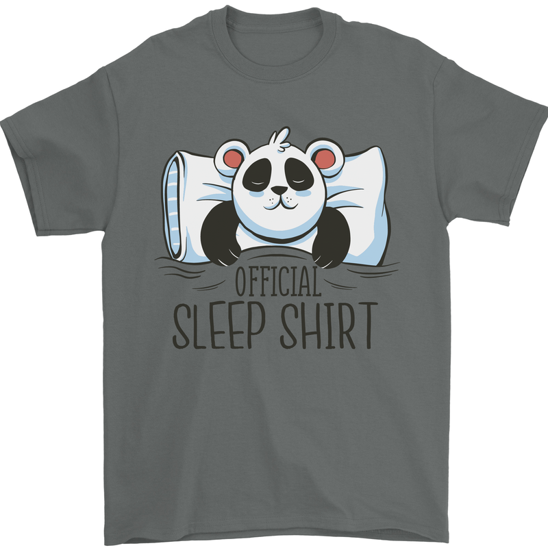 Panda Bear Funny Sleep Sleeping Nightwear Mens T-Shirt 100% Cotton Charcoal