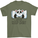 Panda Bear Funny Sleep Sleeping Nightwear Mens T-Shirt 100% Cotton Military Green