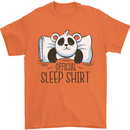 Panda Bear Funny Sleep Sleeping Nightwear Mens T-Shirt 100% Cotton Orange