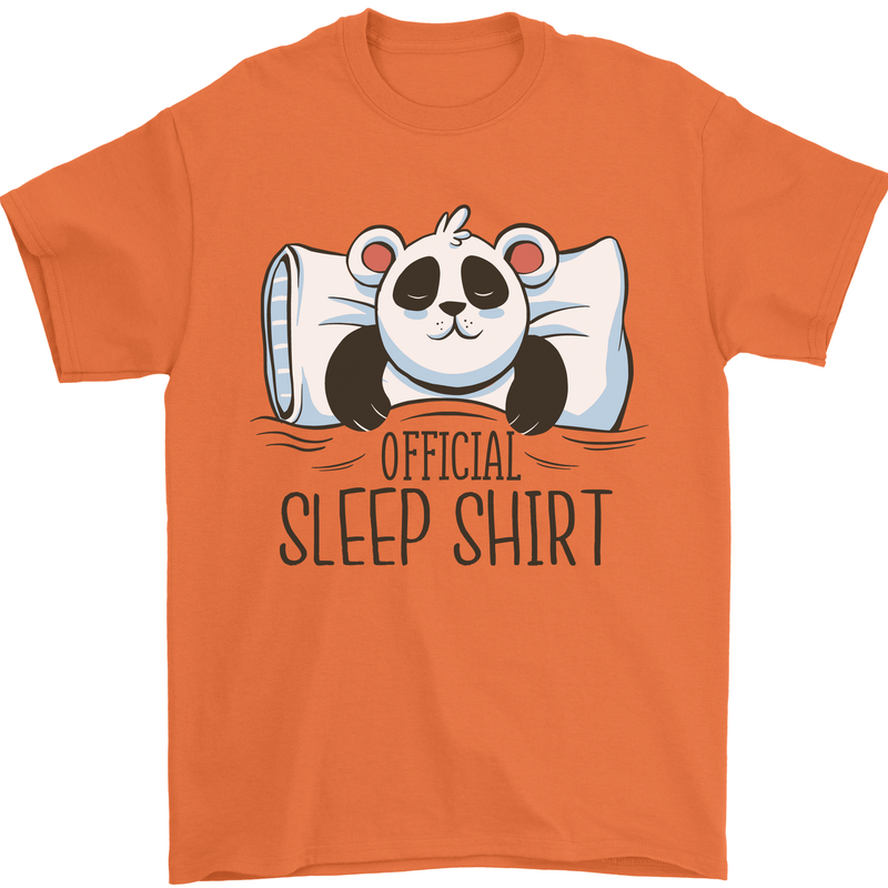 Panda Bear Funny Sleep Sleeping Nightwear Mens T-Shirt 100% Cotton Orange