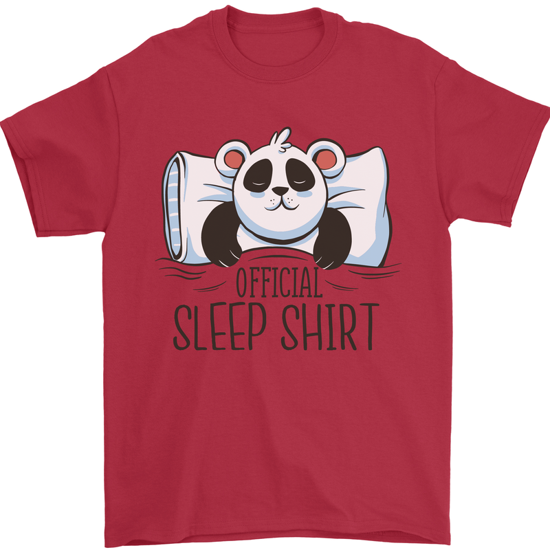 Panda Bear Funny Sleep Sleeping Nightwear Mens T-Shirt 100% Cotton Red
