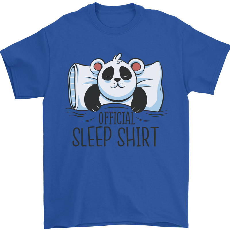 Panda Bear Funny Sleep Sleeping Nightwear Mens T-Shirt 100% Cotton Royal Blue