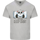 Panda Bear Funny Sleep Sleeping Nightwear Mens V-Neck Cotton T-Shirt Sports Grey