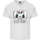 Panda Bear Funny Sleep Sleeping Nightwear Mens V-Neck Cotton T-Shirt White