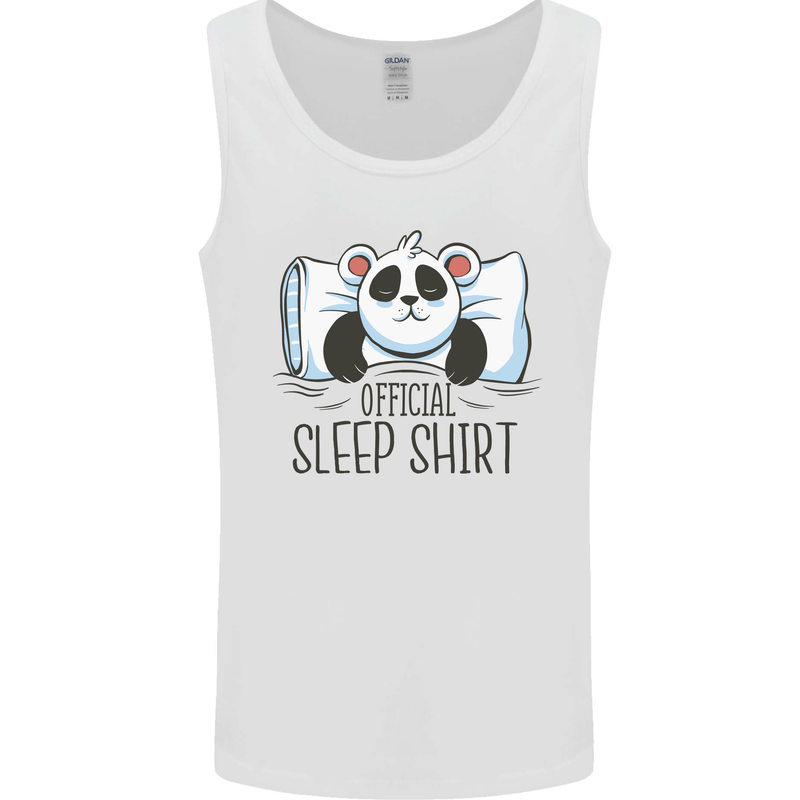 Panda Bear Funny Sleep Sleeping Nightwear Mens Vest Tank Top White