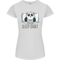 Panda Bear Funny Sleep Sleeping Nightwear Womens Petite Cut T-Shirt White