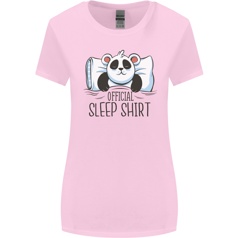 Panda Bear Funny Sleep Sleeping Nightwear Womens Wider Cut T-Shirt Light Pink