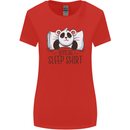 Panda Bear Funny Sleep Sleeping Nightwear Womens Wider Cut T-Shirt Red
