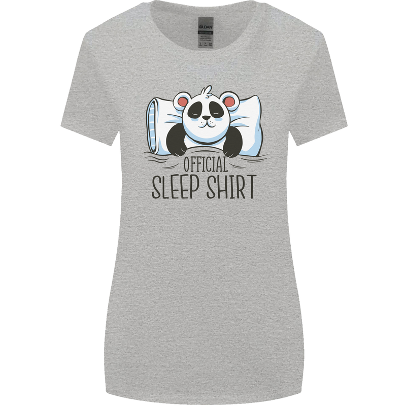 Panda Bear Funny Sleep Sleeping Nightwear Womens Wider Cut T-Shirt Sports Grey
