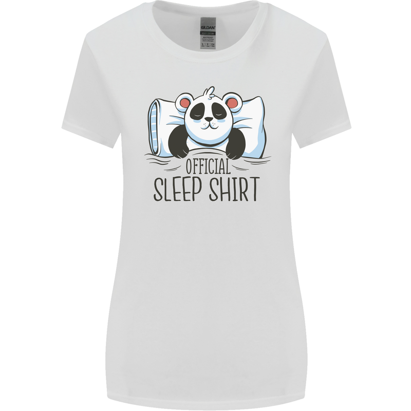Panda Bear Funny Sleep Sleeping Nightwear Womens Wider Cut T-Shirt White