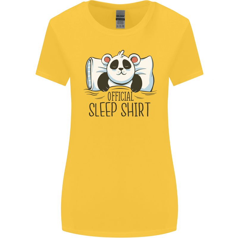 Panda Bear Funny Sleep Sleeping Nightwear Womens Wider Cut T-Shirt Yellow