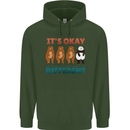 Panda Bear LGBT It's Okay to Be Different Mens 80% Cotton Hoodie Forest Green
