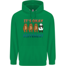 Panda Bear LGBT It's Okay to Be Different Mens 80% Cotton Hoodie Irish Green