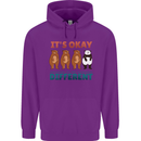 Panda Bear LGBT It's Okay to Be Different Mens 80% Cotton Hoodie Purple