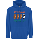 Panda Bear LGBT It's Okay to Be Different Mens 80% Cotton Hoodie Royal Blue