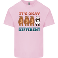 Panda Bear LGBT It's Okay to Be Different Mens Cotton T-Shirt Tee Top Light Pink