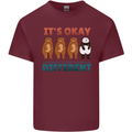 Panda Bear LGBT It's Okay to Be Different Mens Cotton T-Shirt Tee Top Maroon