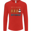 Panda Bear LGBT It's Okay to Be Different Mens Long Sleeve T-Shirt Red